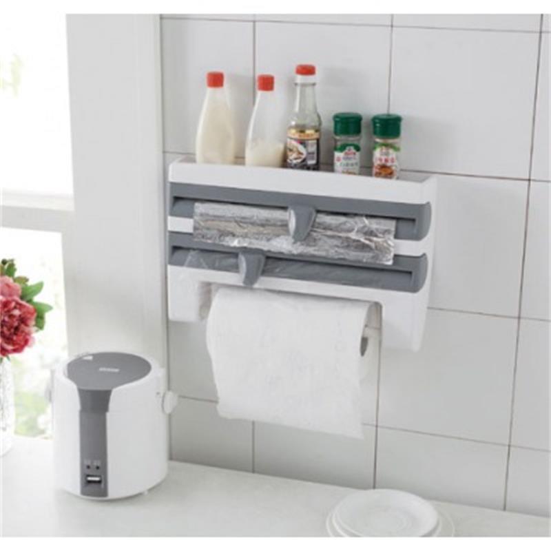 Kitchen Organizer Cling Film Sauce Bottle Storage Rack Paper Towel Holder Rack Wall Roll Paper for the Kitchen Supplies Tools-image-690863863