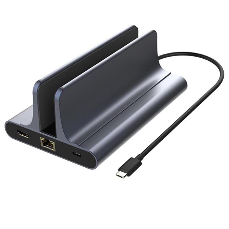 

Vaydeer USB C Hub Type Adapter Laptop Stand With 6 In 1 Docking Station,4K Output, 3 3.0Ports, Gigabit Ethernet Traffic Light