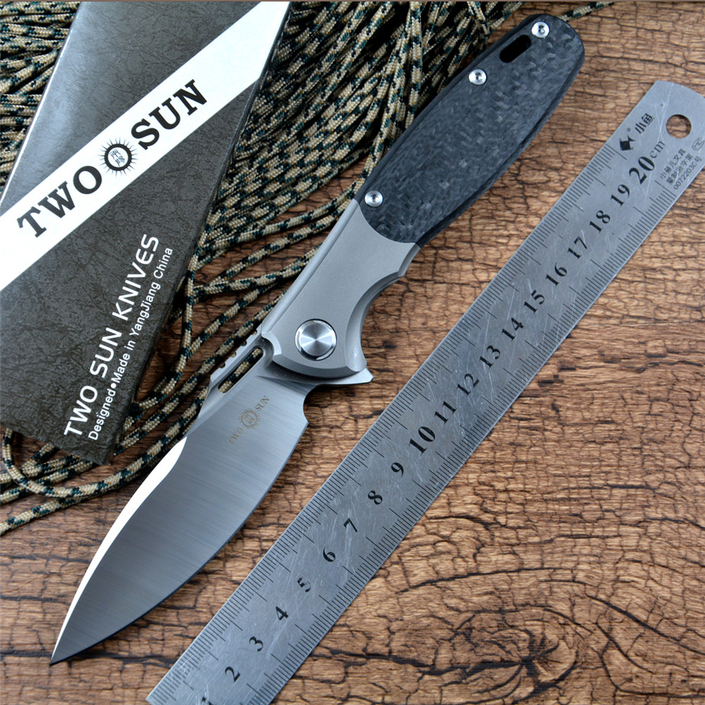 

TWOSUN Knives S90V Steel Blade Folding Pocket Knives Tactical Hunting Knife Survival Knife Outdoor Tool Ball Bearing Fast Open TS162