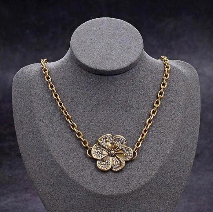 

European luxury jewelry flower letter COPPER NECKLACE GIFT