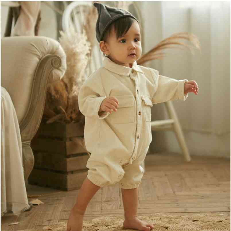 

Autumn Baby Romper Casual Suit Corduroy baby boy winter clothes 210702, Brown