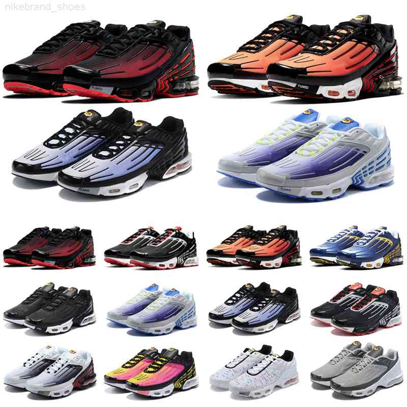 

hotsale tn plus 3 running shoes mens trainers chaussures Triple Black Deep Royal Red Spider Silver White Bred Smoke Grey outdoor sports, #1 triple white 36-45