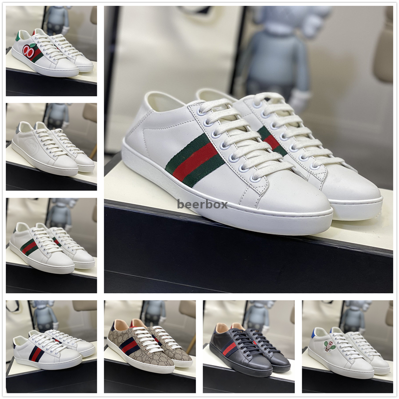 

2021ss New Arrival Fashion Men Women Leisure Shoes Luxury Designer Sneakers Shoes High Quality True Leather Bee Embroidered mens shoes, As picture 6