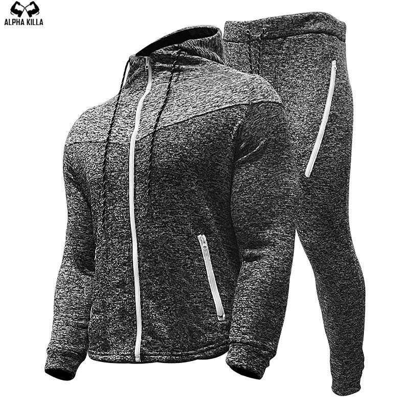 

Men's Tracksuits Winter Hoodies Suits Men Fashion Fleece Red Hoodie Black Pants Casual Jogger Suit Tracksuit Sweatshirt Woman Pullover