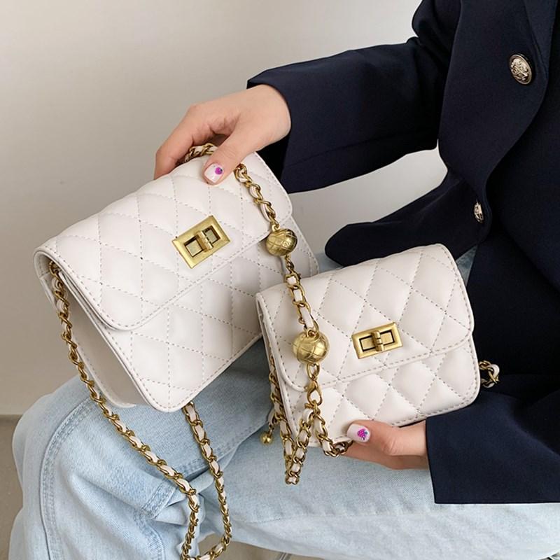 

Evening Bags Small Diamond Lattice Chain Crossbody Bag Women Black Flap Plaid Messenger Handbag Female Luxury Pu Leather Quilted Shoulder, Black-small