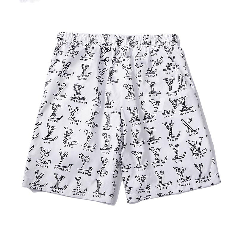 

hearts Trendy Shorts chrome crosin casua casual street ladies breathable lhigh-quality men's and women's Beach Sportshigh-qualityh, White;black
