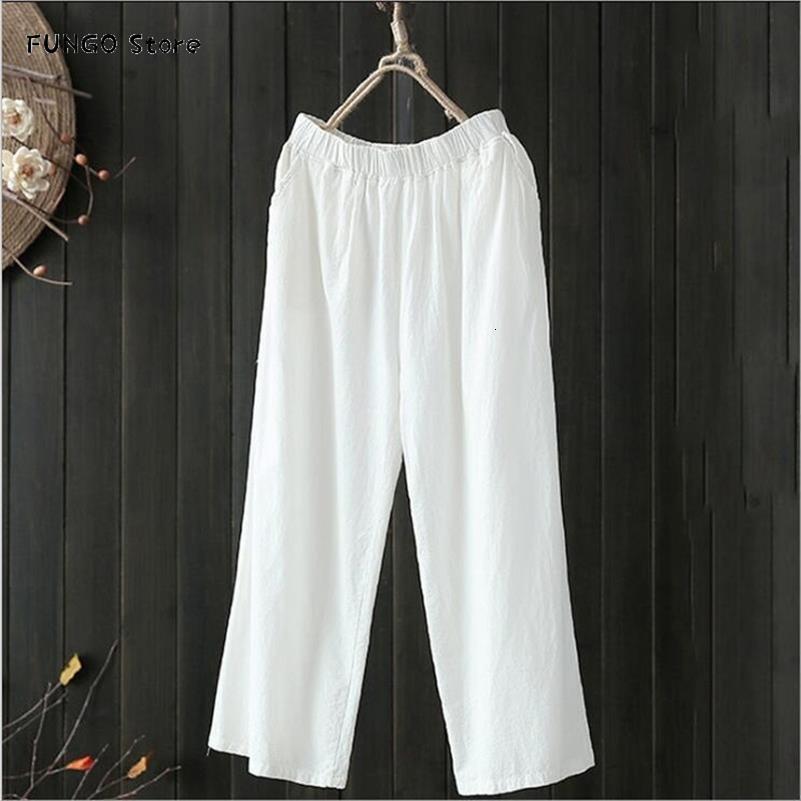

pantalones de algodn blancos talla womens capris grande para mujer, pantaln holgado informal cintura pierna ancha, con bolsillos,, Black;white