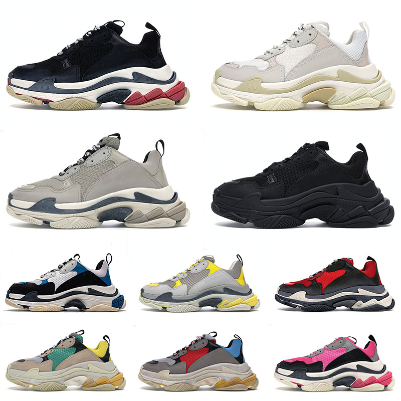 

Triple S Casual Shoes Platform Sneakers Men's Women's All White Black Pink Green Red Grey Balenciga Luxurys Designers Retro Trainers Outdoor
