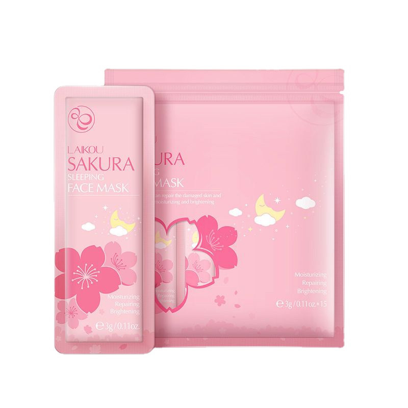 

15Pcs Cherry Blossoms Face Mask Moisturizing Oil Control Shrink Pores Wash-off First Aid Facial Mask Whitening Skin Care