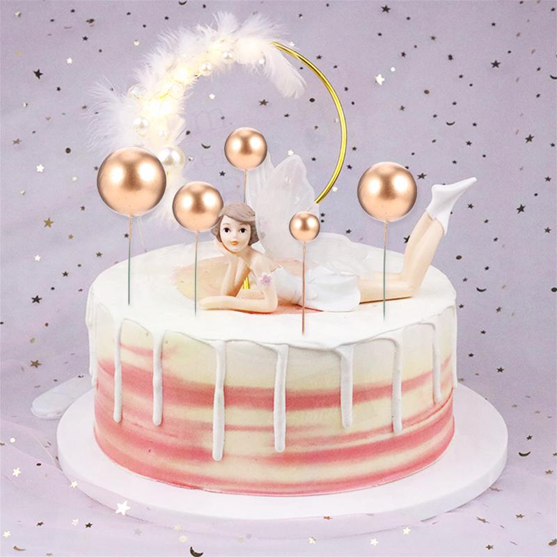 

Party Decoration 30 Pcs Golden Silver Shape Cake Birthday Dessert Ornaments