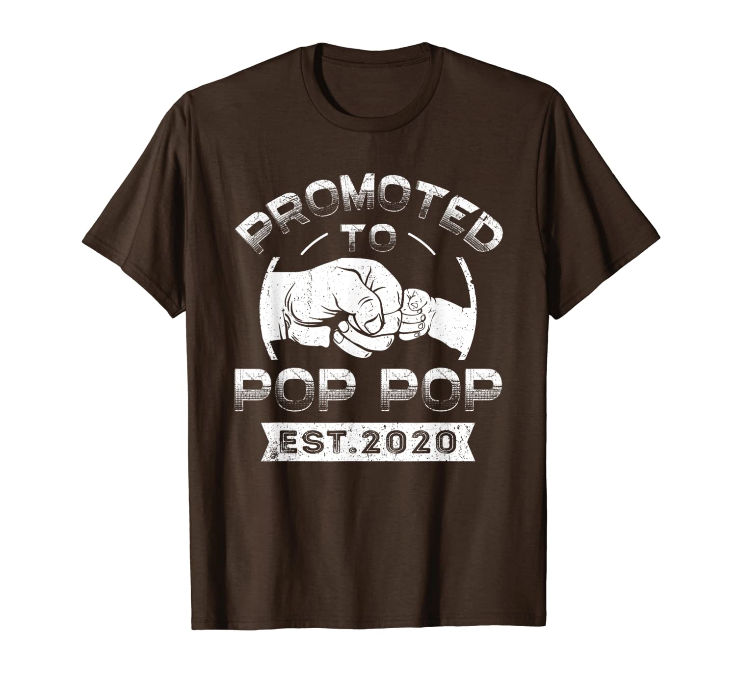 

promoted to pop pop est 2020 t-shirt vintage new papa gift, White;black