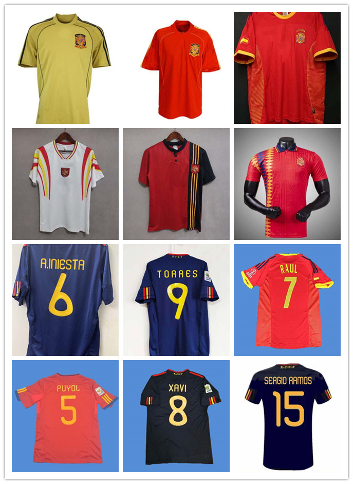 

Final 2010 Espana Retro Jersey 1994 Raul Xavi Hierro Luis Ensrique Xavi Alonso Caminero Iniesta Puyol Pique David Villa Torres 2008 2012 199, Beige