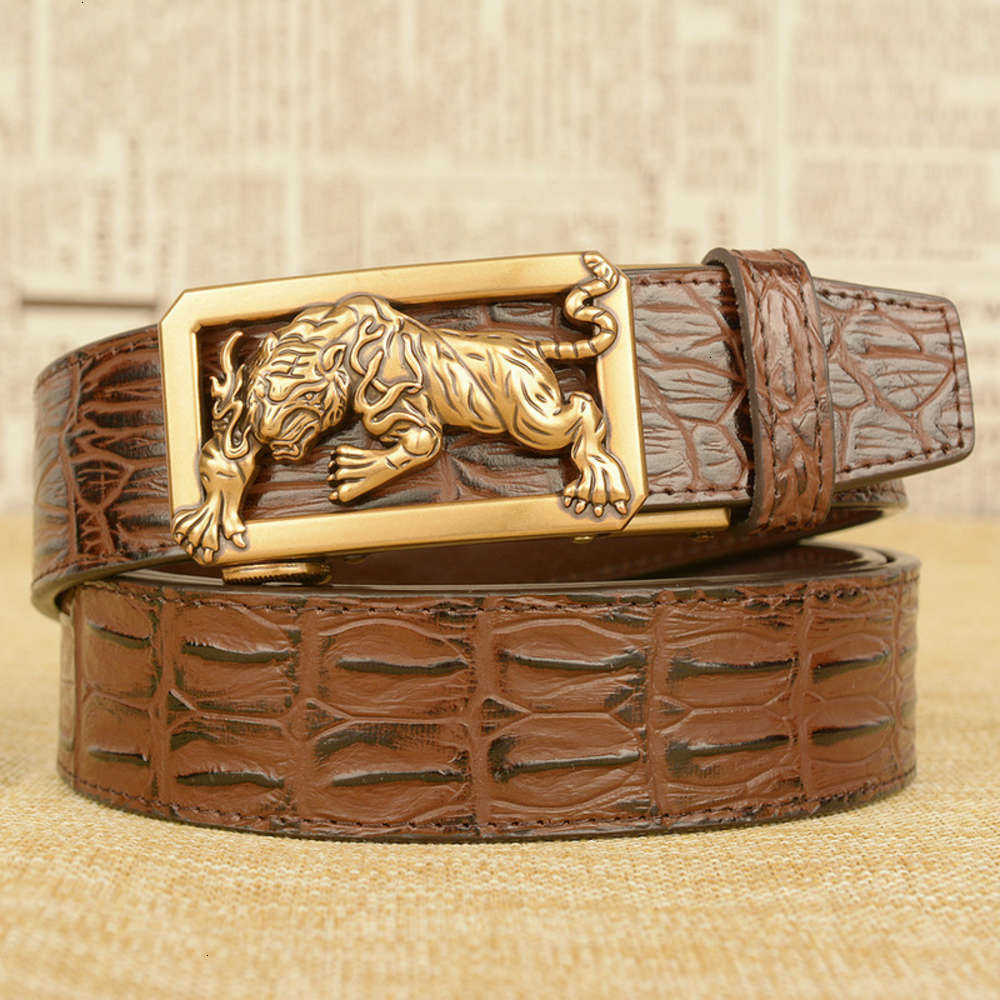 

Fashion Accessories New tiger Zodiac belt for men, Black