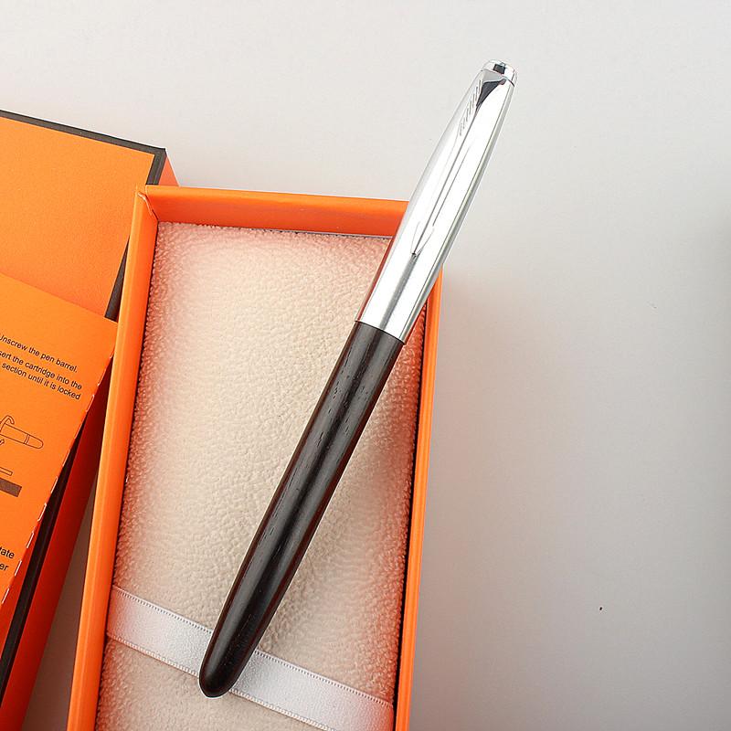 

Fountain Pens Luxury Quality Pen Wood Stainless Steel Design 0.38mm Nib Stationery Office School Supplies Ink, Red