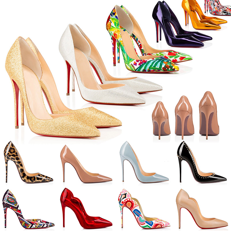 

2021 Christians Red Bottoms Louboutins High Heels Dress Shoes Women Stiletto Pointy Toe Pumps Genuine Leather Luxurys Loafers Rubber Size 35-42, Black