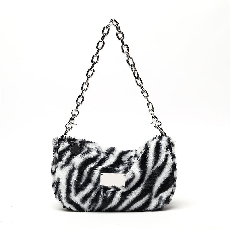 

Vintage Zebra Chain Underarm Crossing One-shoulder Waist Bags