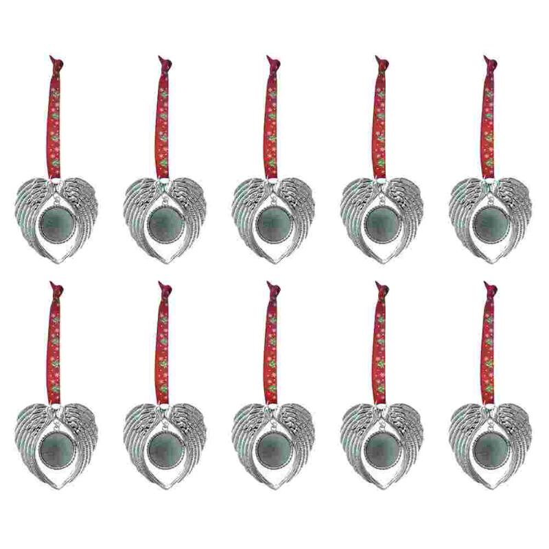 

Christmas Decorations 10Pcs Xmas Elements Zinc Alloy Heart Shape Pendant Hanging Decor For Home