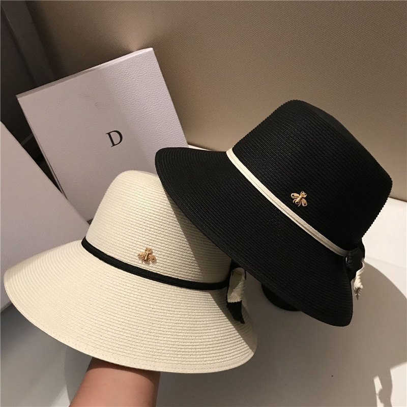 

Collapsible Holiday Beach Hats High Quality Sun Hat Womens Wide Brim Hats Tide 2 Colors Fisherman Hats Wide Brim Hat high quality 2021 hot, Blue;gray