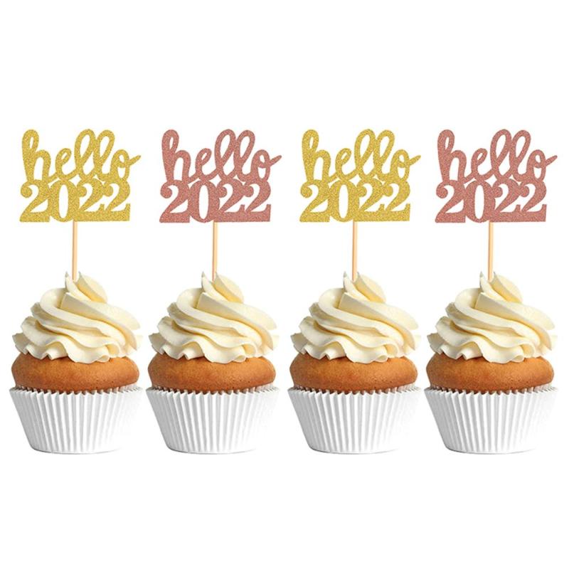 

Other Festive & Party Supplies 12Pcs Happy 2022 Cupcake Topper Decorations For Year Christmas Dessert Picks Cake Decorating Navidad