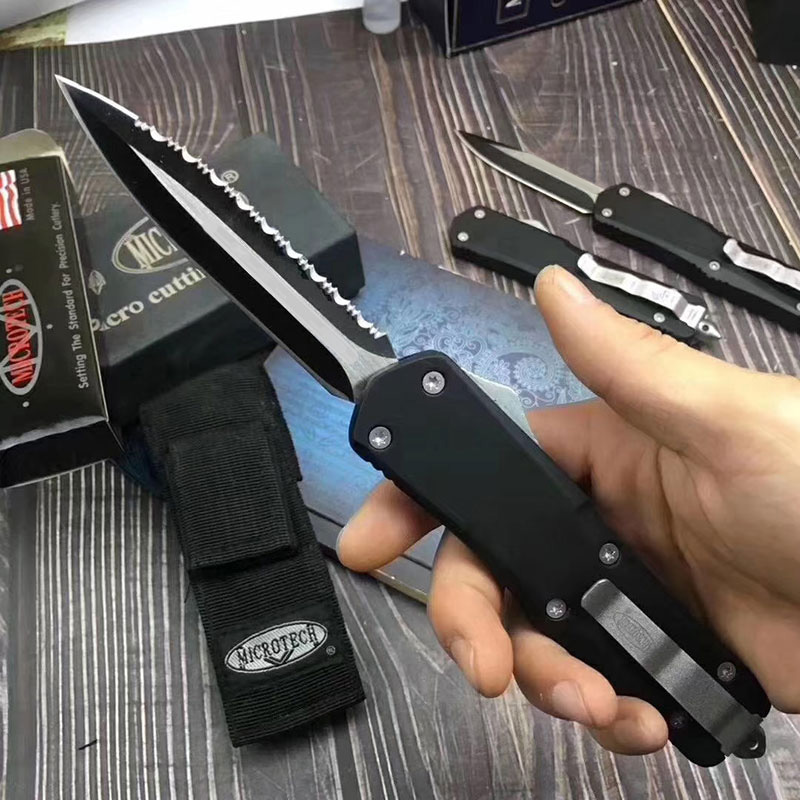 

HOT DEALS MT Large A07 Double action Automatic Knife EDC tactical Pocket knife bm42 tent camping gear knives with sheath