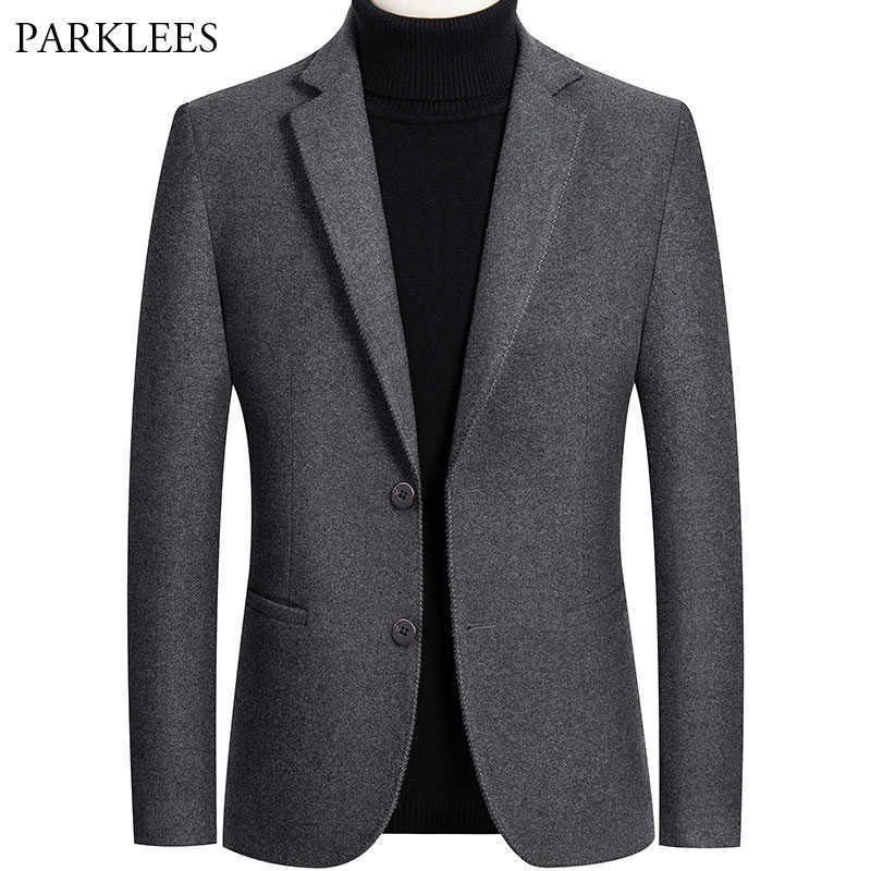 

Luxury men's wool jacket 2020 brand new classic men's single breasted suit casual jacket slim fitting business jacket J0528, Black