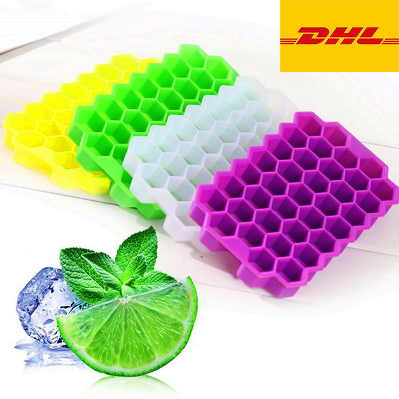 

37 Ice Mold Tool Honeycomb IceCube Trays with Removable Lids Silica Gel Icecream Mould DHL Free Freight