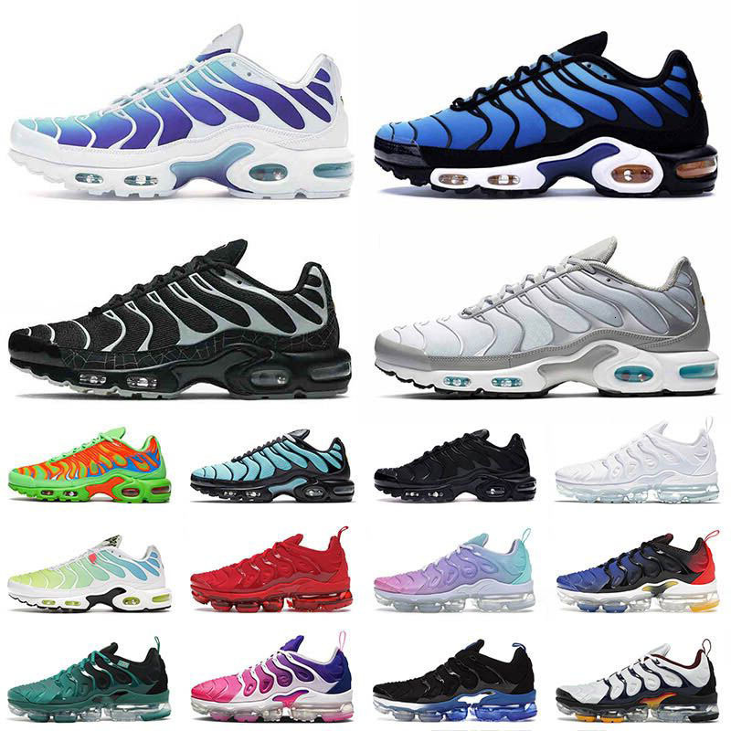 

2021 TN Plus SE Mens Womens Running Shoes Trainers Triple Black Hyper Blue Bleached Aqua Smoke Grey Oreo Rainbow Outdoor Sport Sneakers, D23 40-45 black noble red
