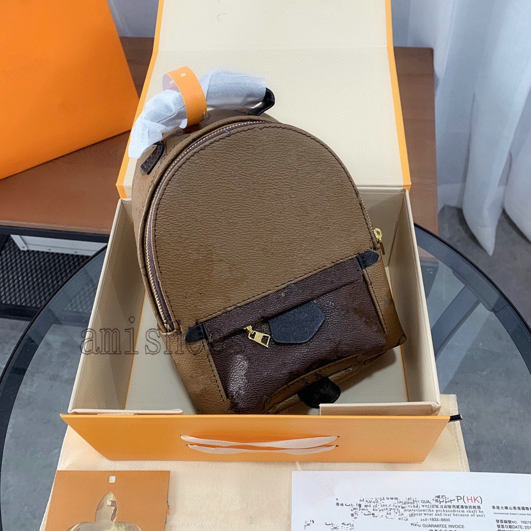 

Women Mini palm Springs Bag Luxurys Designer Leather Fashion BackPack Shoulder Handbag small Back pack Messenger Mobile Phone Purse M44873