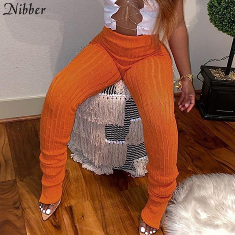 

Women's Pants & Capris Nibber fall winter Wool knitting high waist Pencil pants for women autumn fashion casual street wear Solid, Purple