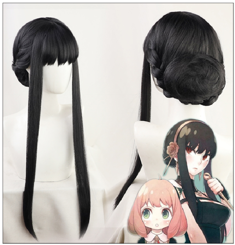 

Costume AccessoriesAnime SPY X FAMILY Yor Forger Cosplay Black Long Heat Resistant Synthetic Hair Wig + Wig Cap, Default color