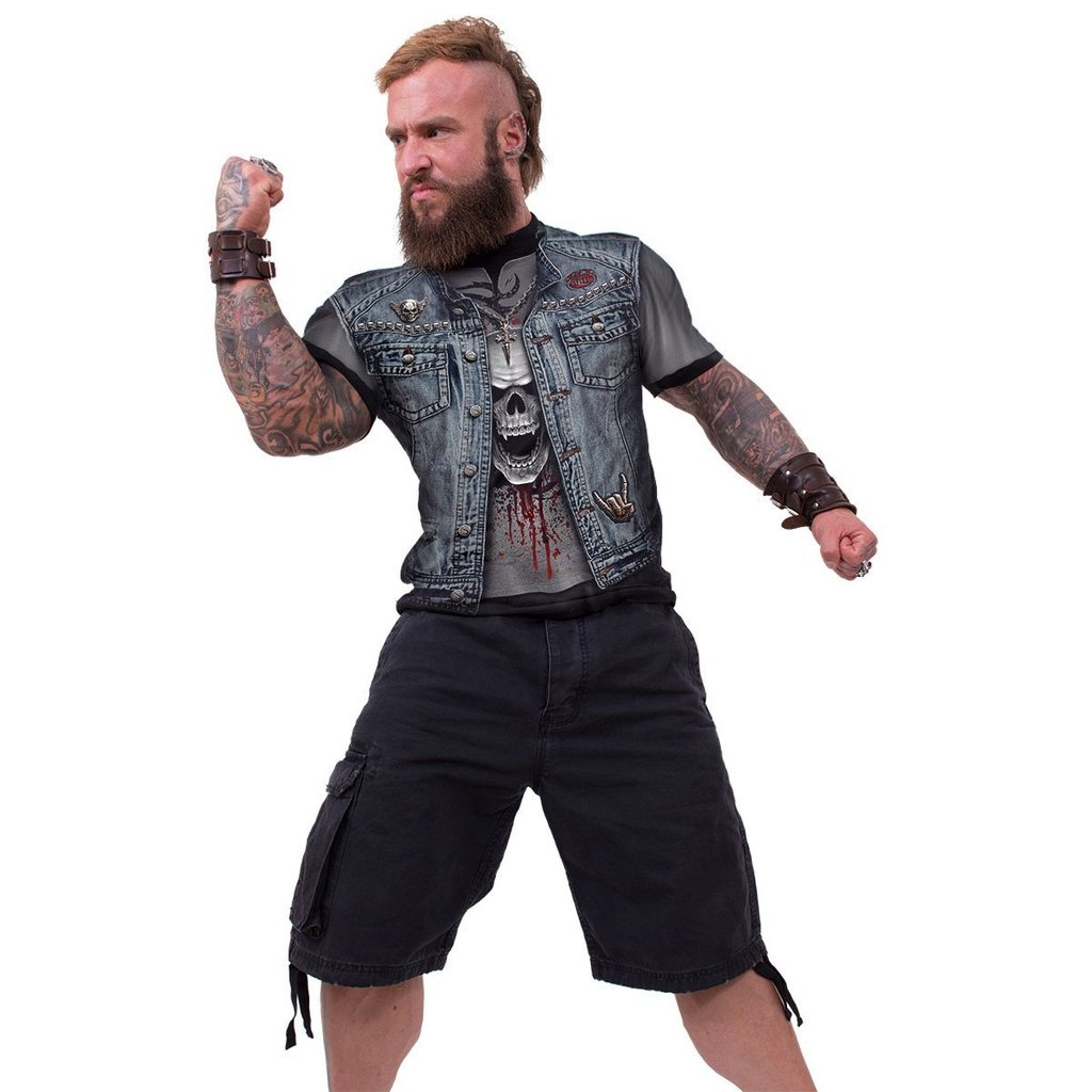 Fear Skull King Pattern Men&#039;s 3D Printed T-shirt Visual Impact Party Top Streetwear Punk Gothic Round Neck High Quality American Muscle Styl-image-711659043