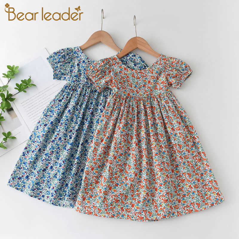 

Bear Leader Girls Kids Princess Dresses Summer Dresses For Baby Fashion Floral Dress Children Casual Sweet Vestido 3 7Y 210708, Ah535blue