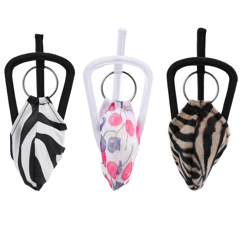 

Mens Lingerie Cherry Leopard Print Exotic Panties Sissy Strapless C-string Briefs O-ring JJ Bulge Pouch Gay Underwear Men's G-Strings, Blue