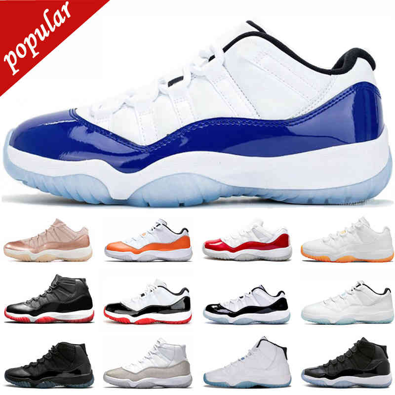 

7-13 11 Men Basketball Shoes Sneakers Concord Blue Bred 11s Low Gamma Legend Space Jam Total Orange Varsity Red mens trainer sneaker, #12 white bred