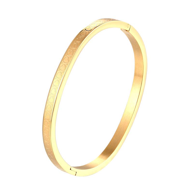 

Bangle 5cm Diameter Cute Circle Small Heart For Children High Quality Stainless Steel Gold Color Jewelry Girl Kids Gift