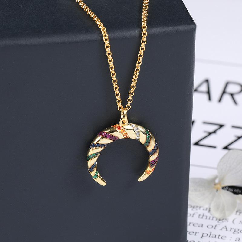 

Chains Euro Jewelry Fashion Inlay Colorful Stone Necklace Women Gold Color India Necklaces Collier Femme Zk30, Silver