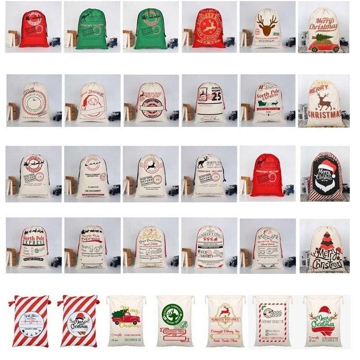 

31 styles Christmas Gift Bags Xmas Bag Drawstring BagWith Reindeers Santas Claus Sacks BagsFor Santa Sack kid Bag4649
