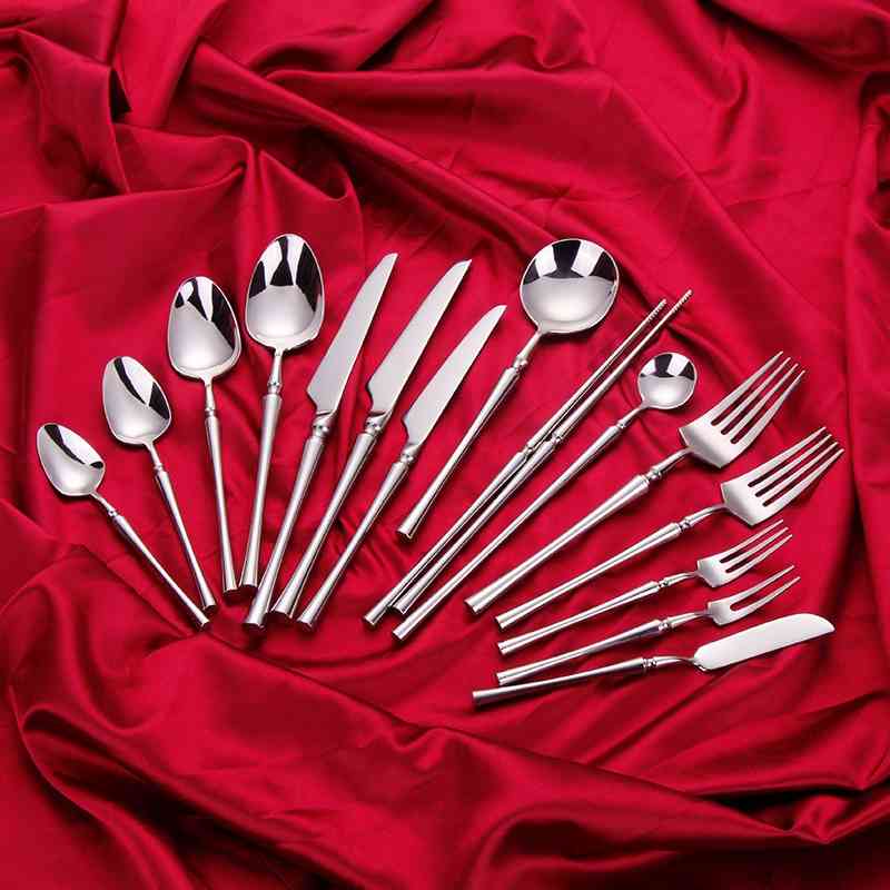 

Stainless steel 304 small waist Portuguese tableware set hotel high-grade Western food knife, fork and spoon
