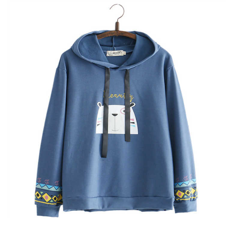 

MERRY PRETTY Women Hooded Sweatshirts Autumn Long Sleeve Drawstring Pullover Tracksuits Femme Cartoon Print Harajuku Hoodies 210526, Pink