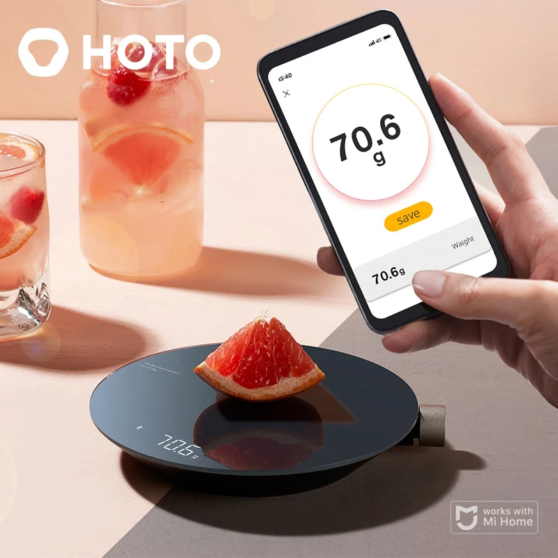 

HOTO Smart Kitchen Scale Bluetooth APP Electronic Scale Mechanical Scale Food Weighing Measuring Tool LED Digital Display
