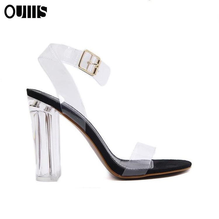 

Jelly Sandals Crystal Open Toed High Heels Women Transparent Heel Slippers Pumps 11CM Big Size Sexy, Black