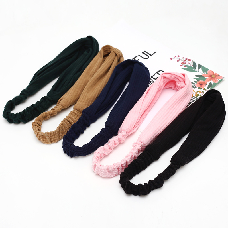 

Women Summer Autumn Suede Headband Party Vintage Cross Knot Elastic Hair Bands Soft Solid Girls Hairband Accessories GGA4343