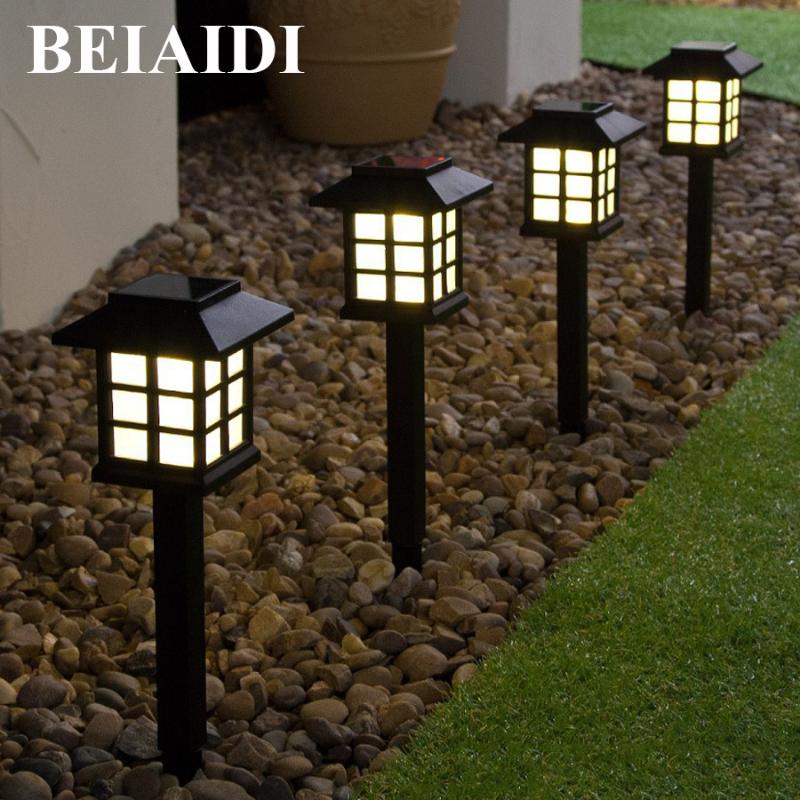 

Lawn Lamps BEIAIDI 6PCS Lantern Solar Garden Stake Light Pathway Landscape Spike Spotlight Outdoor Patio Paver Ground Lights