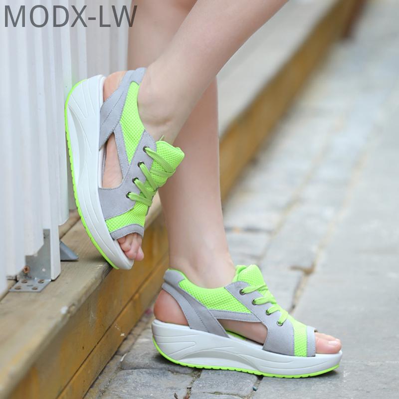 

Sandals Women 2021Summer Shoes Platform With Wedges Female Heel Chaussures Casual, Black