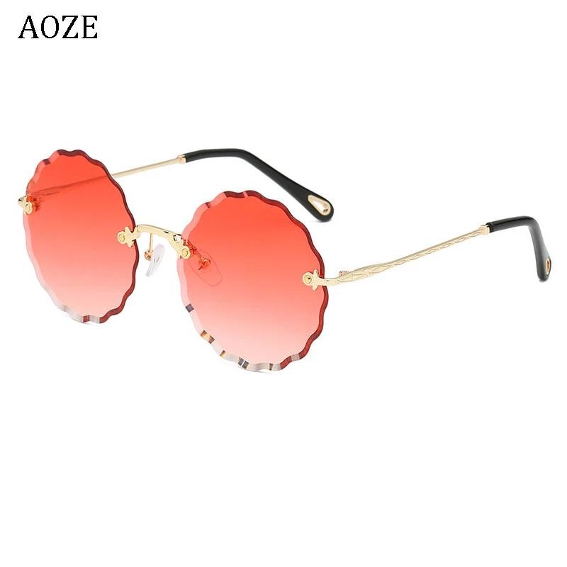

Sunglasses 2021 Luxury Round Ladies Lace Frameless Women Fashion