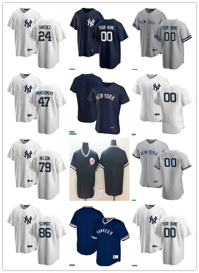 

Men Women Youth New York Yankees 47 Montgomery 79 Nick Nelson 24 Gary Sanchez 86 Clarke Schmidt Custom Baseball Jersey Blank, Blue;black