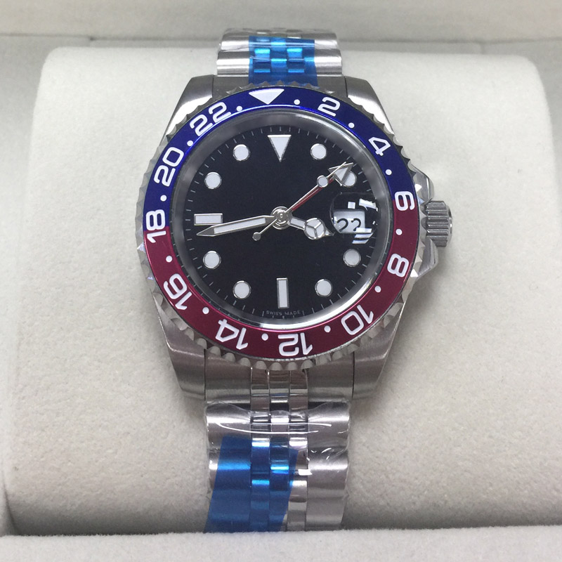 

Dropship Newly Listed V3 Version Wristwatch Batman GMT Deluxe Mens Watch 40mm Cola Ceramic Rotating Bezel Blue Magnifier Asia 2813 Automatic Movement Watches, Black