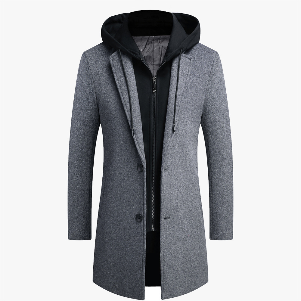

Men Wool Coat Casual Warm Winter Wool Coat, Black