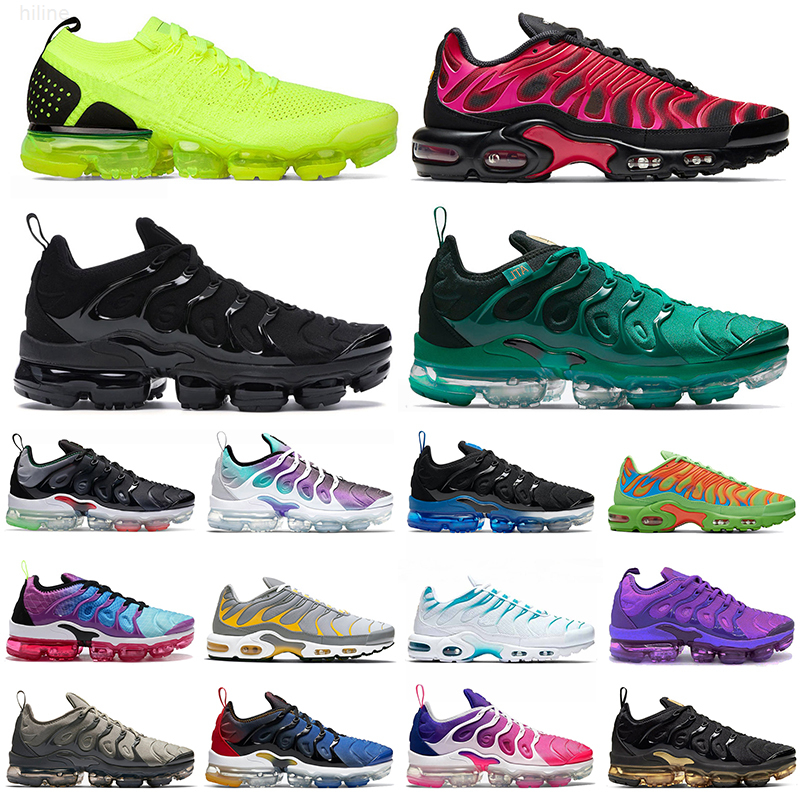 

2021 SIZE US 13 PLUS TN MOC FLY KNIT Run-2019 running shoes mens womens atlanta black royal pure platinum outdoors sports sneakers trainers, A48 40-46 fade blue hero volt