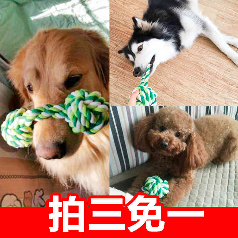 

Dog toys bite resistant medium and large dog molars cotton rope Teddy teeth cleaning pet toy ball Demu golden hair training supplies